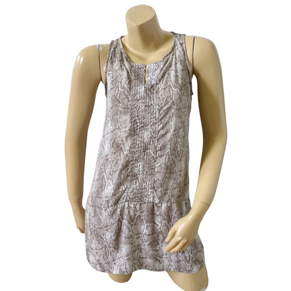 Mossimo Womens Snake Print Tunic Tank Top XS Sleeveless Keyhole Neck Sleeveless